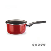 Hectarul - Cratita din otel vitrificat cu dublu strat antiaderent Maison Red Magefesa, 16 cm diametru, 2.1 l, rosie